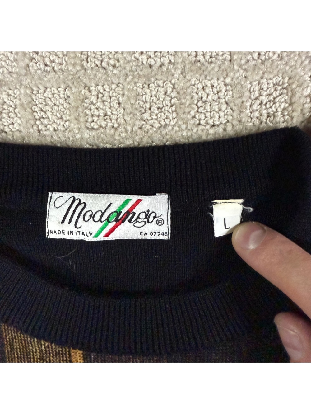 Modango Made In Italy Pattern Knit Sweater L - Picture 2 of 7